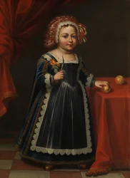 Portrait of a Child with Tulip and Apple